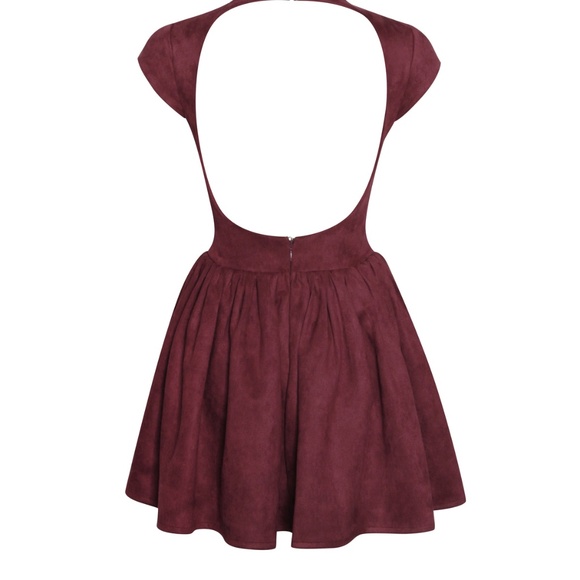 Miss Circle “Jacqueline” Backless Mini Dress in Burgundy — Size M - Picture 11 of 14